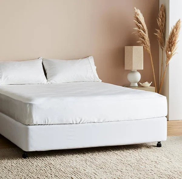 Ettitude Signature Sateen Fitted Sheet in Beige - Cal King