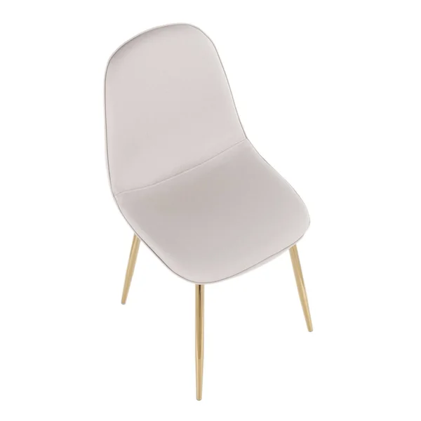 Pebble Chair - Set of 2 - Gold Steel - Cream Velvet