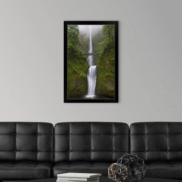 Oregon, Multnomah Falls, Columbia River Gorge Region, Black Framed Wall Art, 20x30, Great Big Canvas