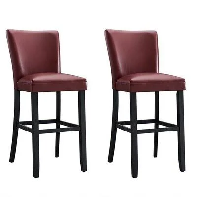 30.7x22 Bar Stool(Set of 2) Red Barrel Studio Upholstery: Red