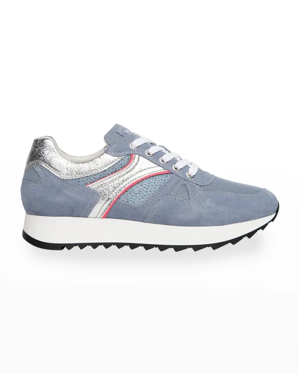 NeroGiardini Metallic Glitter Sneaker - Size 11Us in Light Blue at Nordstrom