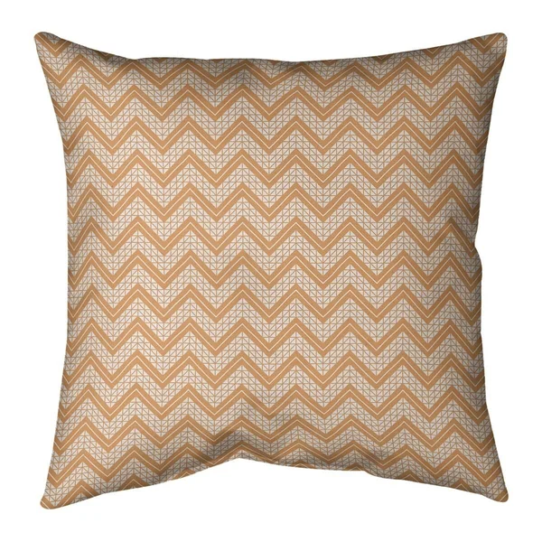 Warm Classic Hand Drawn Chevron Pattern Throw Pillow - 14 x 14 - Pink - Synthetic Fiber