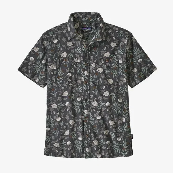 Patagonia Men's Back Step Shirt Ikat Net: Palo Green - XXL
