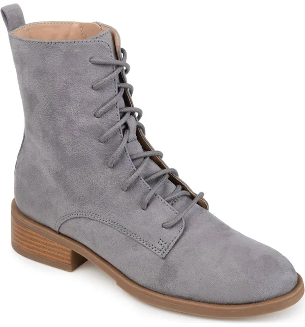 Journee Collection Women's Vienna Combat Boot Grey 9