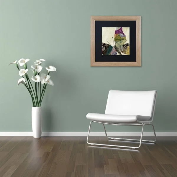 Trademark Fine Art &Butterfly Brocade I& by Color Bakery Framed Graphic Art - Size: 11x22 H x 11x22 W x 0.5x22 D, Mat Color: Bla