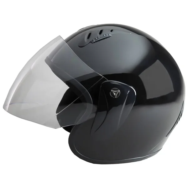 Fuel Helmets Sh-ws0014 Open Face Helmet with Shield Gloss Black Small