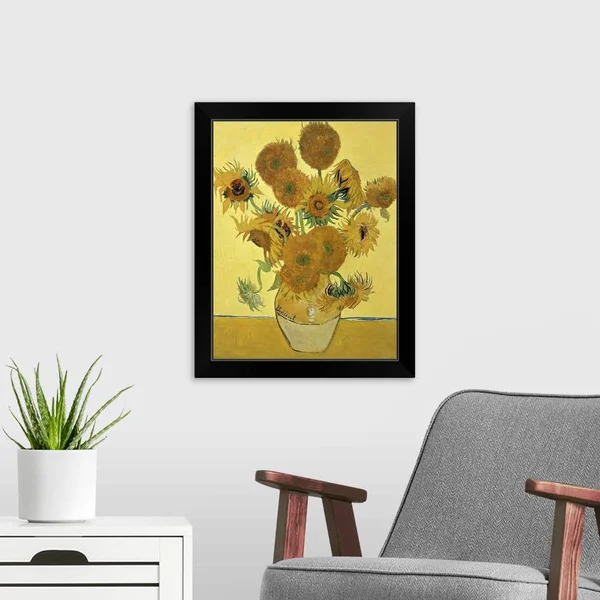 Sunflowers, 1888, Black Framed Wall Art, 16x20, Great Big Canvas