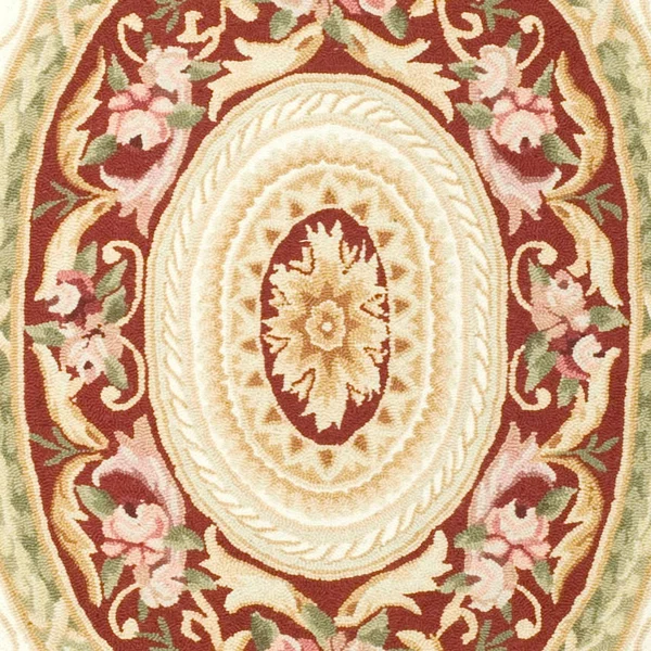 Safavieh Chelsea HK72A Ivory - Burgundy Rug 4&6x22 x 6&6x22 Oval