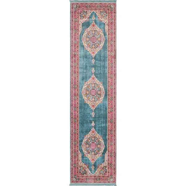 Unique Loom Baracoa Regla Turquoise 2& 7 x 10& 0 Runner Rug