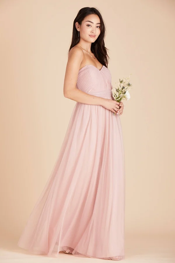 Birdy Grey Christina Convertible Tulle Bridesmaid Dress in Dusty Rose Xs, Dusty Rose