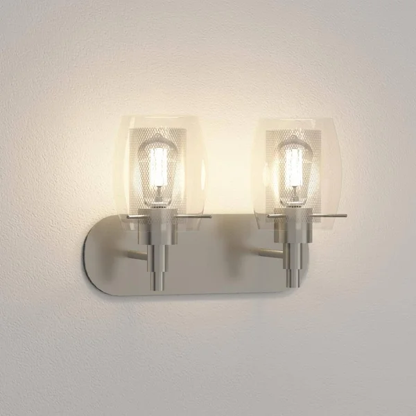 Hampton Bay Lettie 2-Light Satin Nickel Vanity Light