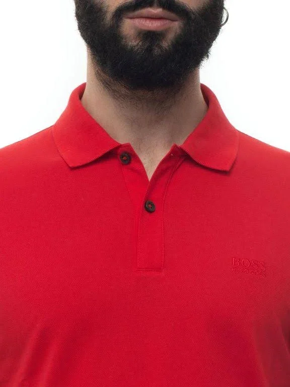 Hugo Boss - Regular Fit Polo Shirt in Pima Cotton Piqu - Red