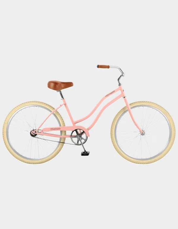 Retrospec Chatham 26x22 Blush Step-Thru Beach Cruiser Bike - Blush - One Size