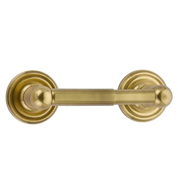 Emtek 7 1/8x22 Wall Mount Spring Rod Toilet Paper Holder in French Antique, Rosette: Regular, SKU: 2605REGUS7