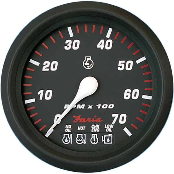Faria Professional Red 4x22 Tachometer - 7 - 000 RPM w/System Check