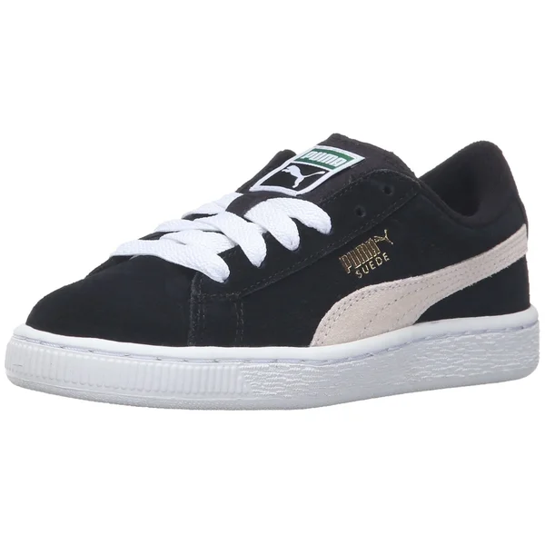 Puma Suede Little Kids& Shoes, Black/White, 13.5