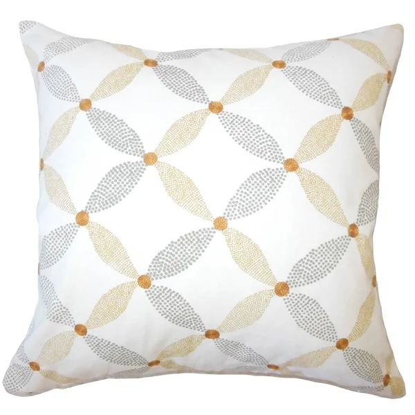 The Pillow Collection Hadarezer Geometric Down Filled Throw Pillow in Amber, Size: 12 x 18