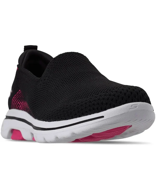 Skechers Women's GOwalk 5 Prized Slip-On, Black/Pink