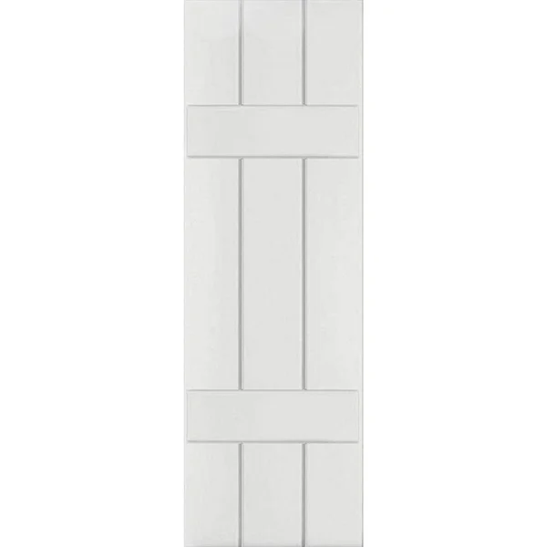 Ekena Millwork 12x22 x 55x22 Exterior Three Board (2 Batten) Real Wood Cedar Board-n-Batten Shutters (Per Pair), Primed