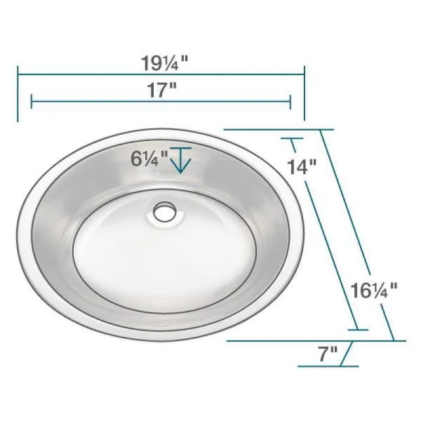 Mr Direct 1917-BN Dual-Mount Stainless Steel 19-1/4 in. Lavatory Sink Ensemble in Brushed Nickel