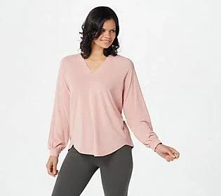 Anybody SeaWool Jersey Pullover, Size Medium, Hthr Misty Rose