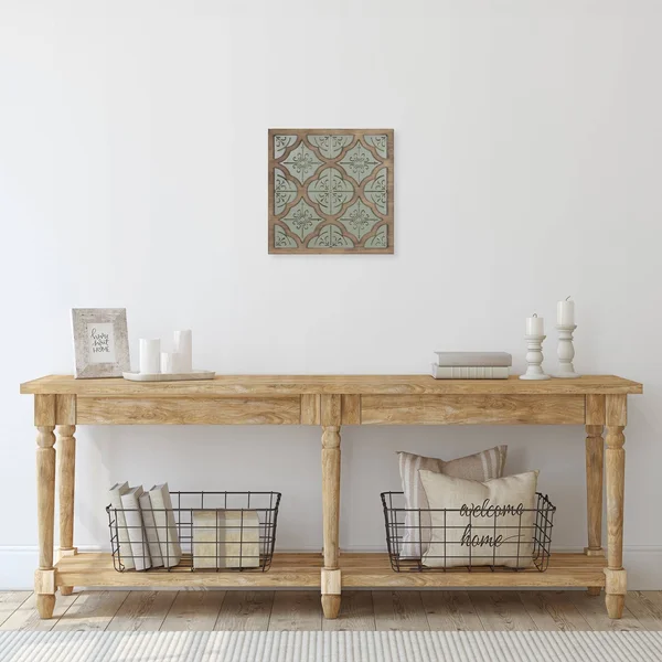 Stratton Home Decor Farmhouse Green Quatrefoil Metal and Wood Square Medallion Wall Decor - Stratton Home D閏or S42553