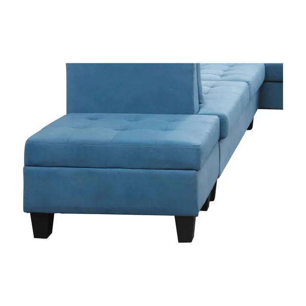 Button Tufted Storage Ottoman with Nailhead - Brown Color