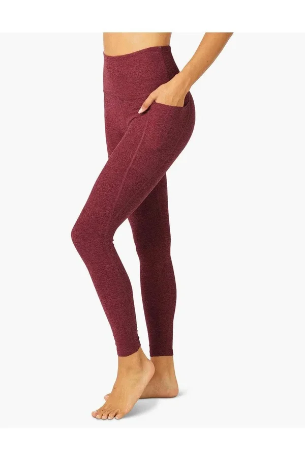 Beyond Yoga Spacedye Out of Pocket High Waisted Midi Legging Black/Charcoal - S