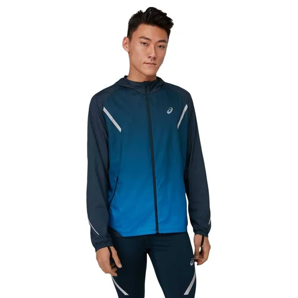 Asics Lite Show Jacket Light Blue Dark Blue - M