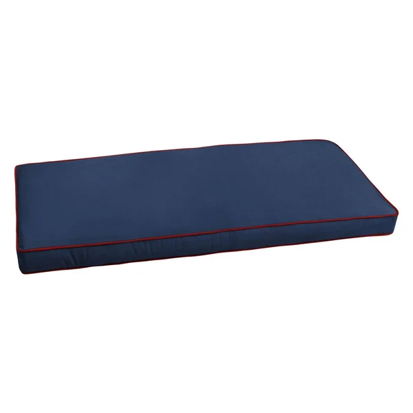 Mozaic Company Corded Sunbrella Outdoor Bench Cushion - Canvas, Size: 18L x 45W x 2H, Blue