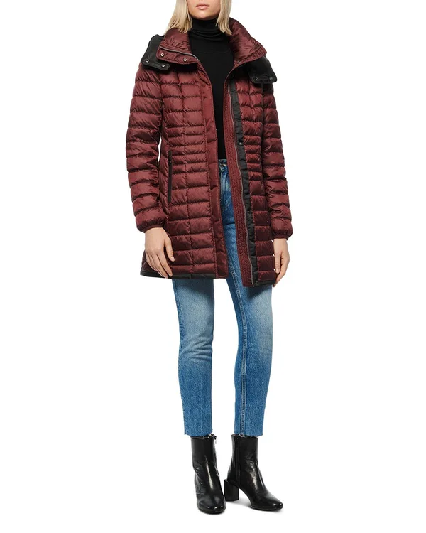 Marc New York Marble Puffer Coat - Large, Army Green