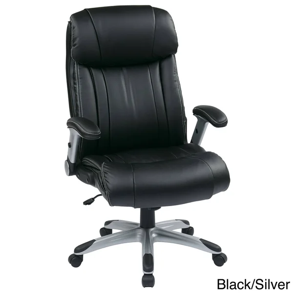 Office Star ECH Series Eco Leather Office Chair - Titanium/Black