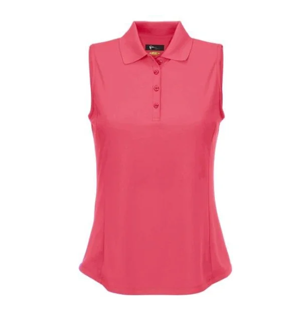 Greg Norman Women's Protek Micro Pique Sleeveless Polo - Black - Small