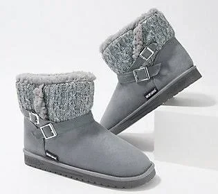 Muk Luks Amee Suede Faux Shearling Lined Boot, Size 8, Grey