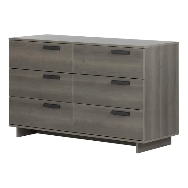 South Shore Cavalleri 6-Drawer Double Dresser - Gray Maple