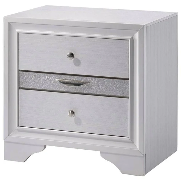 Furniture of America Laren Contemporary 3-Drawer Nightstand in White