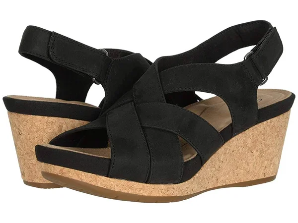 Clarks Un Capri Step Black Nubuck - Women's, Size: 5