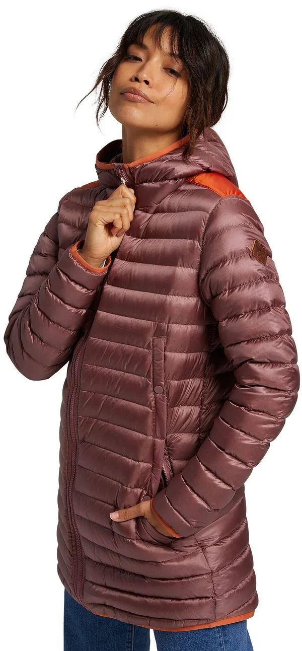 Burton Women's Evergreen Long Down Jacket, Rose Brown, Burnt Ochre, L