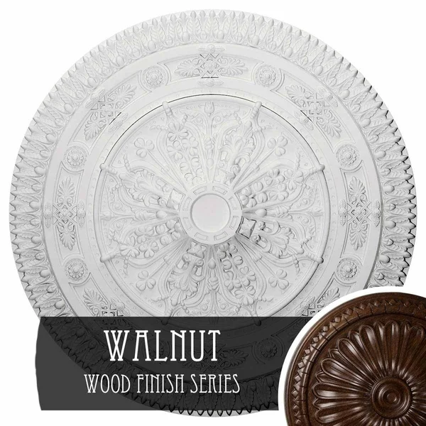 37 1/2x22OD x 3 3/8x22P Naple Ceiling Medallion Walnut Finished