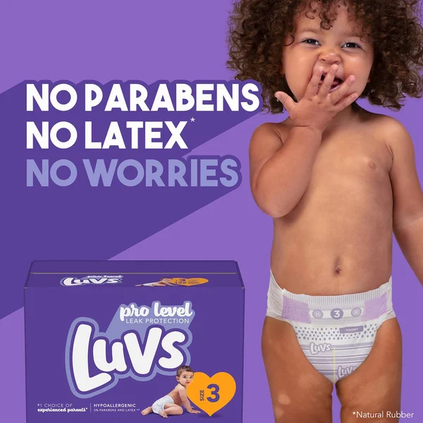 Luvs Diapers, Size 6 (Over 35 lbs), Pro Level Leak Protection - 186 diapers