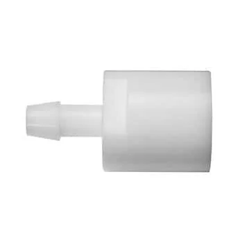 Fitting, PTFE, Straight, Hose Barb to Threaded Adapter, 3/8x22 NPT(F) x 1/4x22 ID F-FH0302