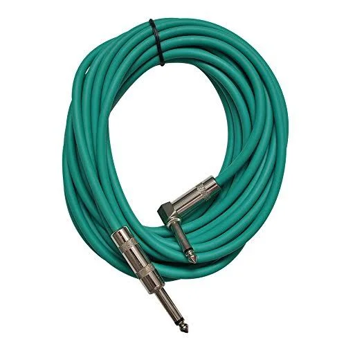 Seismic Audio 6 Pack of Colored 20 Foot Right Angle to Straight Guitar Instrument Cables Multi-colors - SAGC20R-BRPGYO
