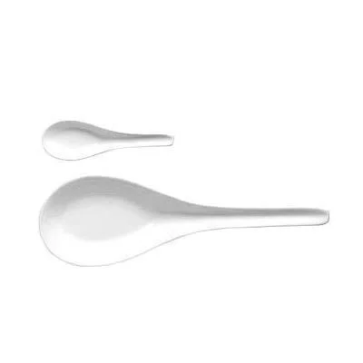 World Cuisine 10640-800001-35691 4.33 Jade Spoon - Bone China - White