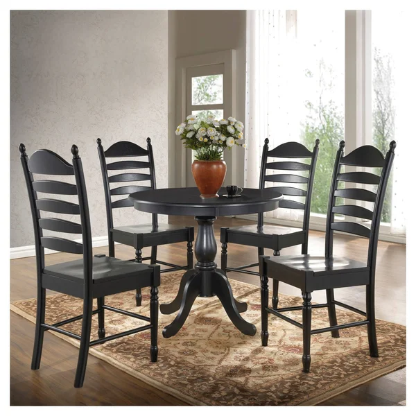 Carolina Chair & Table Co. Salem Round Pedestal Dining Table - Black