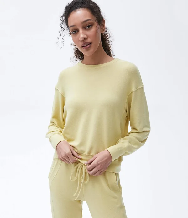 Michael Stars Gigi Crew Neck Top Pullover in Pink - Size XL