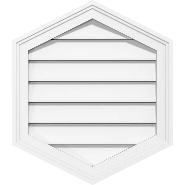 Ekena Millwork GVPVP12X4002SF-04 12x22W x 40x22H Vertical Peaked Surface Mount PVC Gable Vent 4/12 Pitch: Functional - w/ 2x22W x