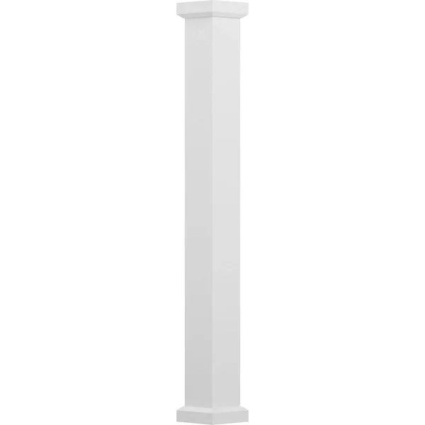 AFCO 9x22 x 10& Endura-Aluminum Empire Style Column, Square Shaft (FOR Post Wrap Installation), Non-Tapered, Textured White Fini