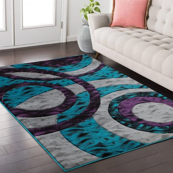 MDA Home Orelsi Blue/Purple Contemporary Polypropylene Area Rug - 6&9x22 x 9&6x22