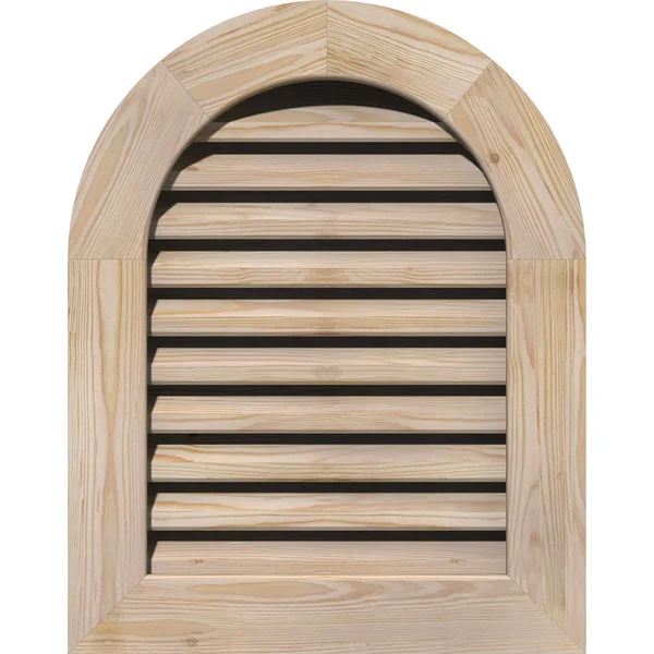 Ekena Millwork GVWRT34X2601SFUPI 34x22W x 26x22H Round Top Gable Vent (39x22W x 31x22H Frame Size): Unfinished, Functional, Smoo