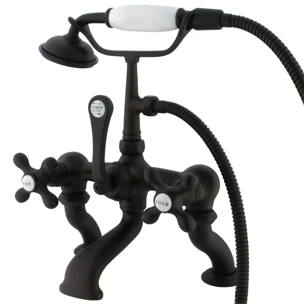 Kingston Brass CC415T5 Vintage 7x22 Deck Mount Tub Filler with Hand Shower - Oil Rubbed Bronze